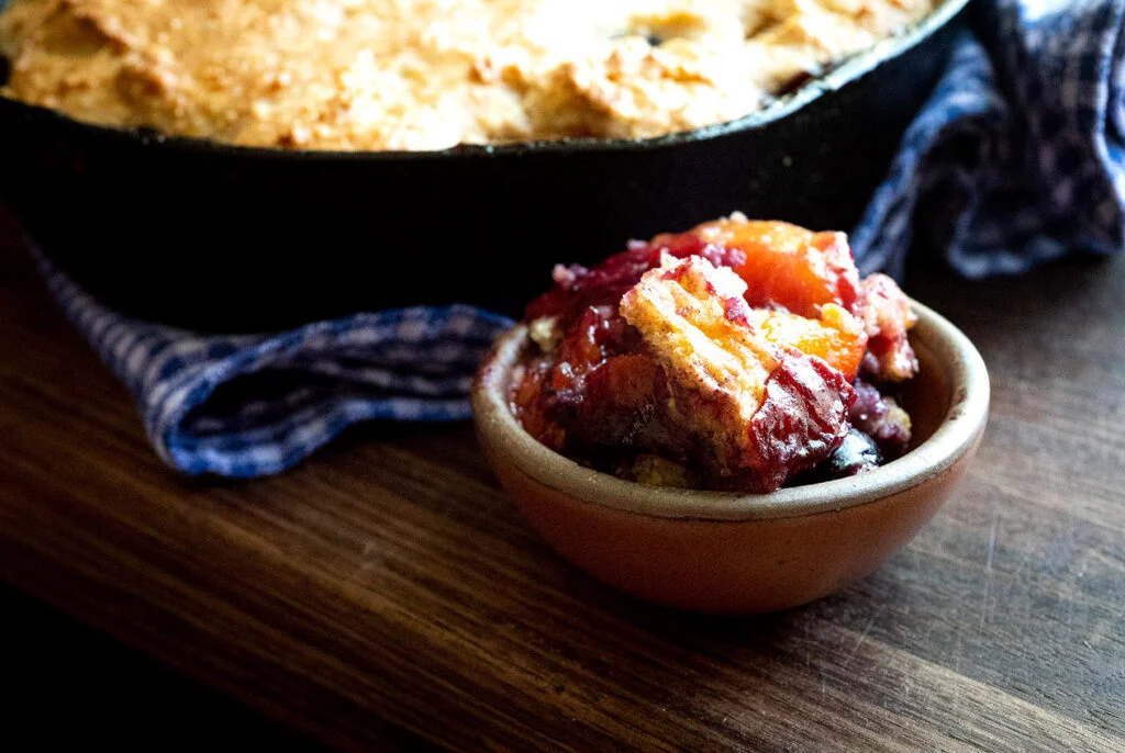 Blueberry peach cobbler with cornmeal crust | Homesick Texan