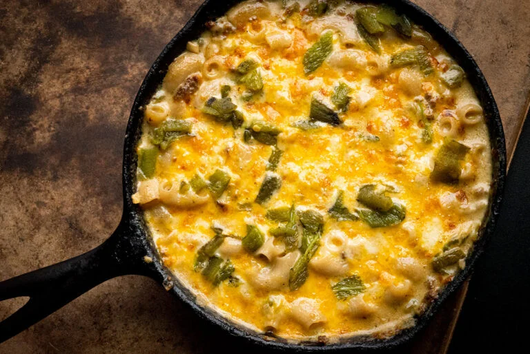 Green chile cheeseburger mac