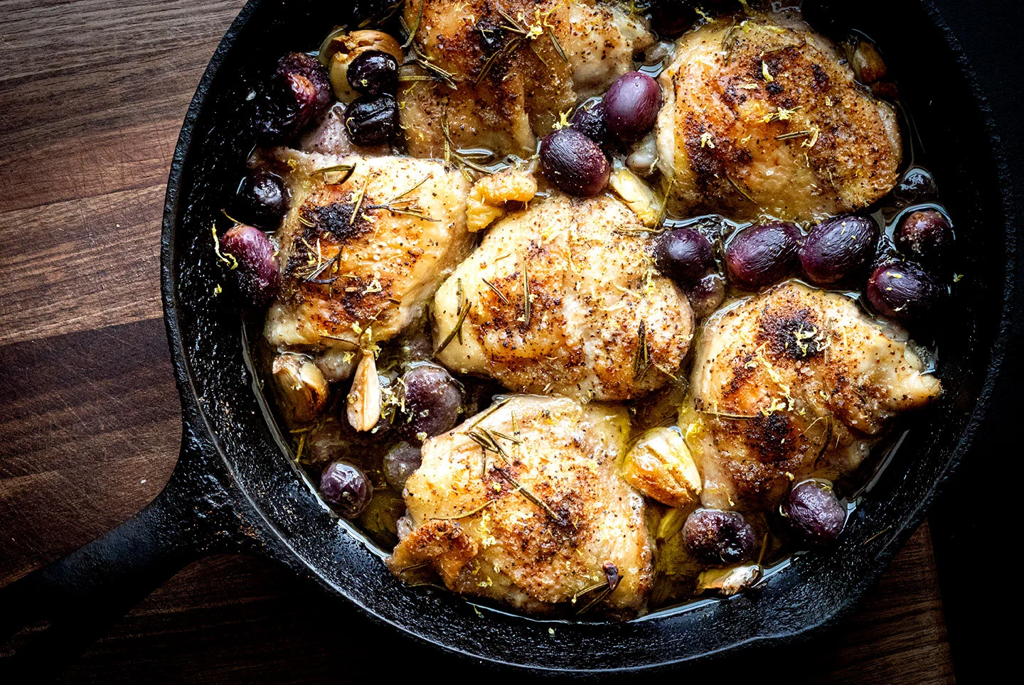 Gillespie County roast chicken with grapes | Homesick Texan
