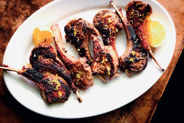 Lemon lavender lamb chops