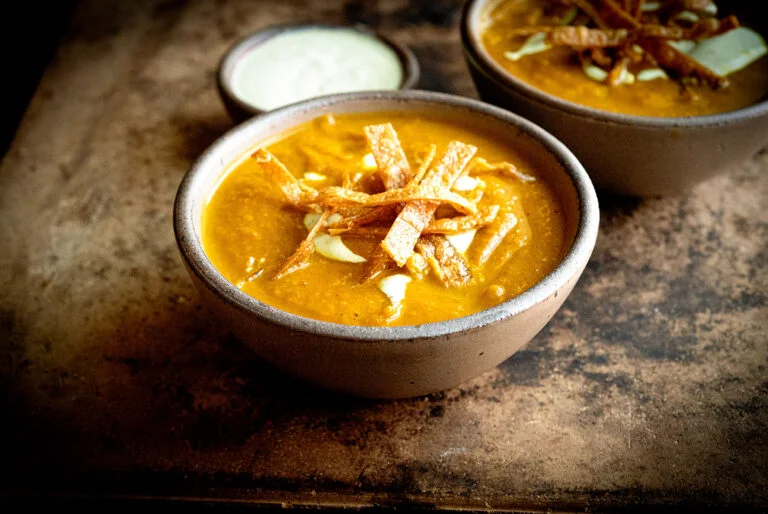 Poblano pumpkin soup