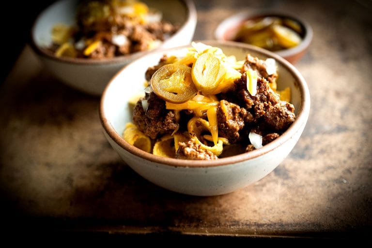 Turkey chili Frito pie